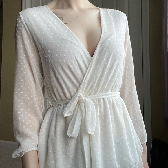 wild fable Dresses & Skirts - Elegant White Faux Wrap Dress